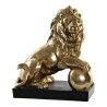 Figurine Décorative DKD Home Decor RF-181552 Noir Doré Résine Lion 36 x 24 x 44 cm