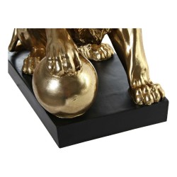 Figurine Décorative DKD Home Decor RF-181552 Noir Doré Résine Lion 36 x 24 x 44 cm