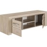 Meuble TV OLERON - 2 tiroirs - Décor chene - Made in France - L 160 x P 45 x H 50 cm - GAMI