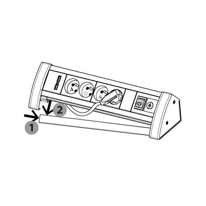 Brennenstuhl Multiprise Office-Line Alu - 6 prises - avec 3m de câble