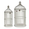 Cage Ronde Blanc Bois (2 Pièces)