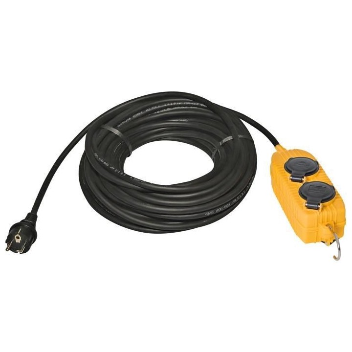 Brennenstuhl Rallonge 10m de câble avec bloc 4 prises a clapet (IP44)