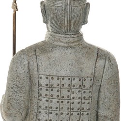 Figurine Décorative DKD Home Decor Gris Doré Fibre de Verre Oriental Guerrier 35 x 32 x 118 cm