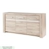 Buffet OLERON - 3 portes - Décor chene - Made in France - L 180 x P 45 x H 91 cm - GAMI