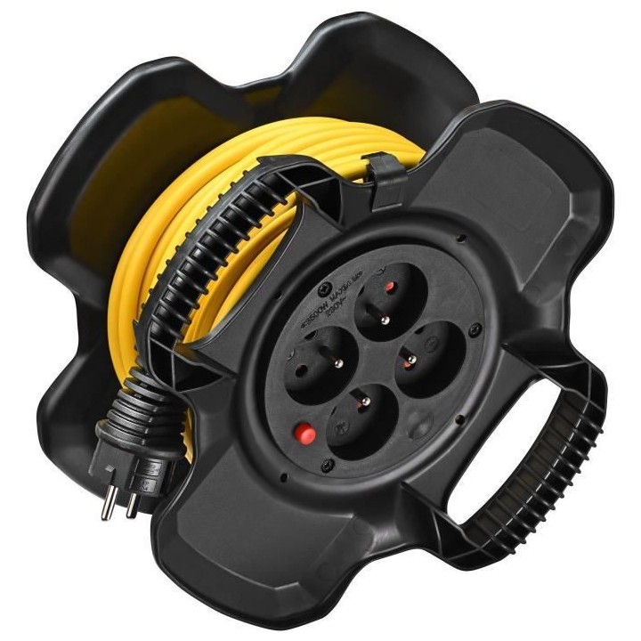 Brennenstuhl Enrouleur de câble X-GUM avec 4 prises 20m H05VV-F 3G1,5