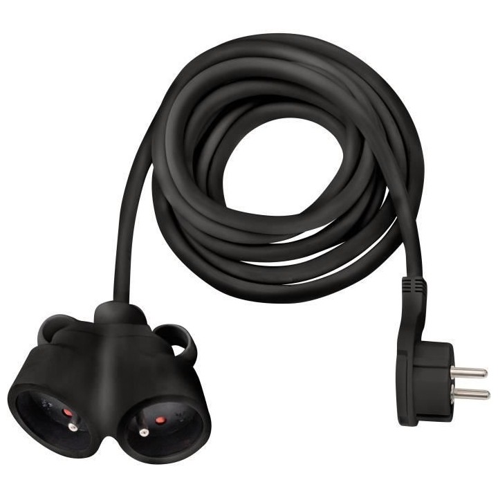 Brennenstuhl Rallonge 5m de câble avec fiche plate et prise double (u