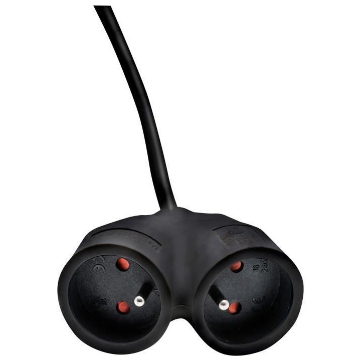 Brennenstuhl Rallonge 5m de câble avec fiche plate et prise double (u