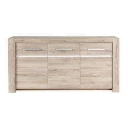 Buffet OLERON - 3 portes - Décor chene - Made in France - L 180 x P 45 x H 91 cm - GAMI