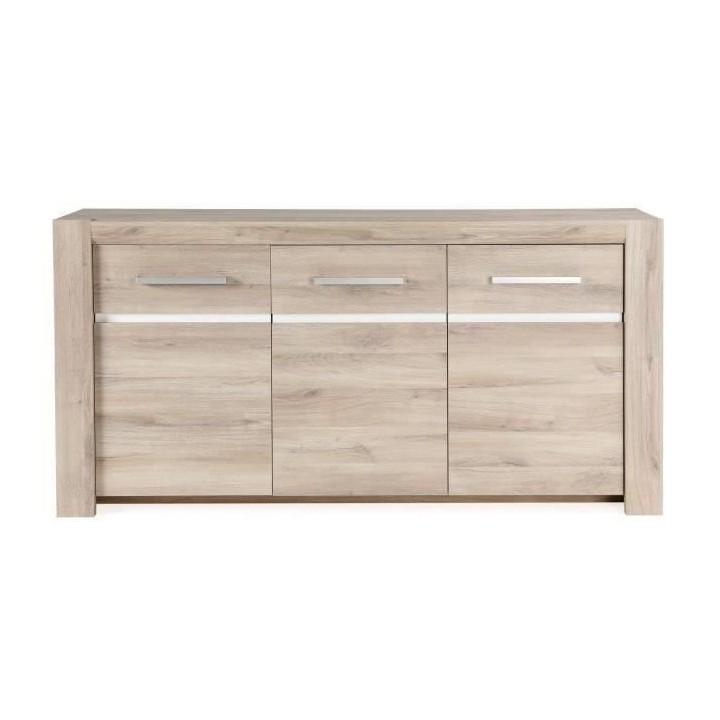 Buffet OLERON - 3 portes - Décor chene - Made in France - L 180 x P 4