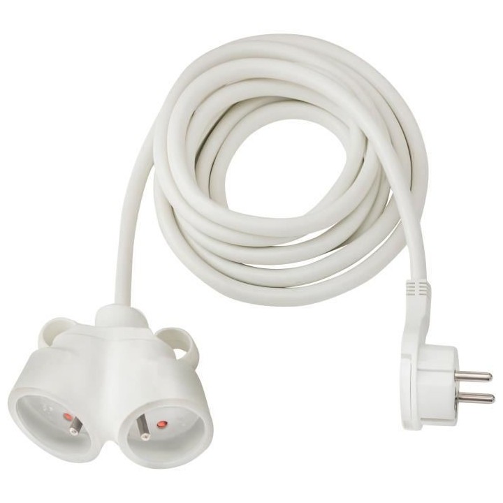 Brennenstuhl Rallonge 3m de câble avec fiche plate et prise double (u
