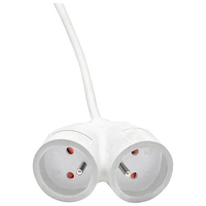 Brennenstuhl Rallonge 3m de câble avec fiche plate et prise double (u