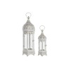 Lanterne DKD Home Decor Blanc Métal Verre Doré (2 pcs)