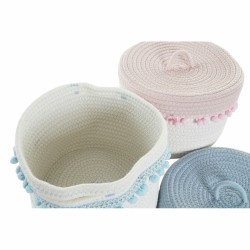 Panier DKD Home Decor 8424001855896 Bleu ciel Rose clair Enfant 26 x 26 x 20 cm (2 Unités)