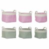 Set de basket DKD Home Decor 8424001855797 32 x 32 x 23 cm Beige Rose Polyester Vert (2 Unités)