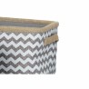 Set de basket DKD Home Decor 36 x 31 x 20 cm Gris Polyester Zigzag Blanc Jute Boho