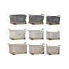 Set de basket DKD Home Decor 40 x 30 x 24 cm Gris Beige Polyester Marron Clair (3 Pièces)