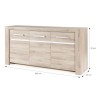 Buffet OLERON - 3 portes - Décor chene - Made in France - L 180 x P 45 x H 91 cm - GAMI