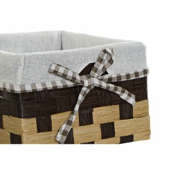 Set de basket DKD Home Decor 8424001836833 Salles de bains Naturel Blanc Brun foncé 31 x 31 x 18 cm Fibre naturelle