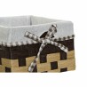 Set de basket DKD Home Decor 8424001836833 Salles de bains Naturel Blanc Brun foncé 31 x 31 x 18 cm Fibre naturelle