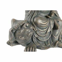 Figurine Décorative DKD Home Decor 38 x 25 x 43 cm Noir Doré Buda Gris foncé Oriental Moderne