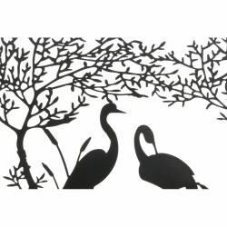 Décoration murale DKD Home Decor 98 x 1 x 98 cm Noir Oiseaux (2 Unités)