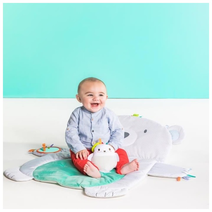 BRIGHT STARTS Tapis d'éveil Ours Polaire Tummy Time Prop & Play™