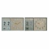 Horloge Murale DKD Home Decor Vert Bois polypropylène Plastique Bois MDF Tropical 40 x 5 x 24 cm (2 Unités)