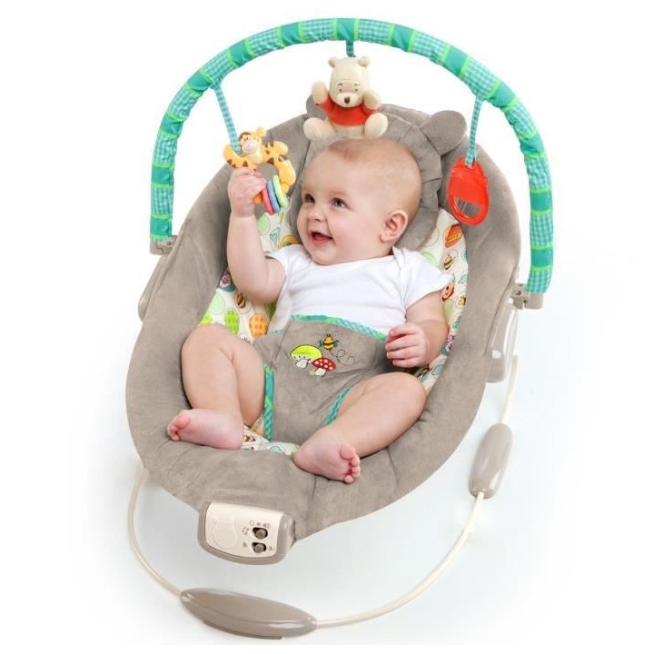 WINNIE L'OURSON Transat bébé - Taupe et vert