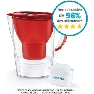 BRITA Carafe filtrante MARELLA Rouge + 1 Cartouche de rechange