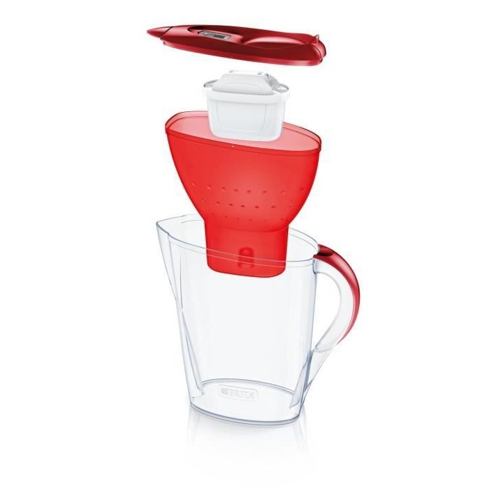 BRITA Carafe filtrante MARELLA Rouge + 1 Cartouche de rechange