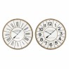 Horloge Murale DKD Home Decor Marron Blanc 80 x 4,5 x 80 cm Bois MDF (2 Unités)