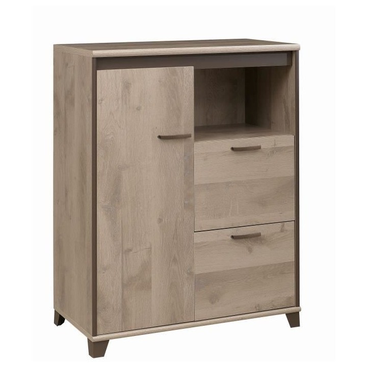GAMI Ensemble Bureau L 160 + Rangement 1 porte 2 tiroirs - Décor bois