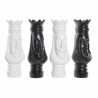 Figurine Décorative DKD Home Decor Noir Blanc 13 x 13 x 40 cm Pièces du jeu d'échec (4 Unités)