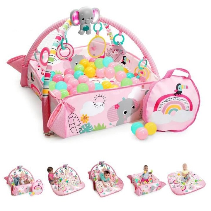 BRIGHT STARTS Tapis d'Eveil 5-en-1 Arc-en-ciel Tropical