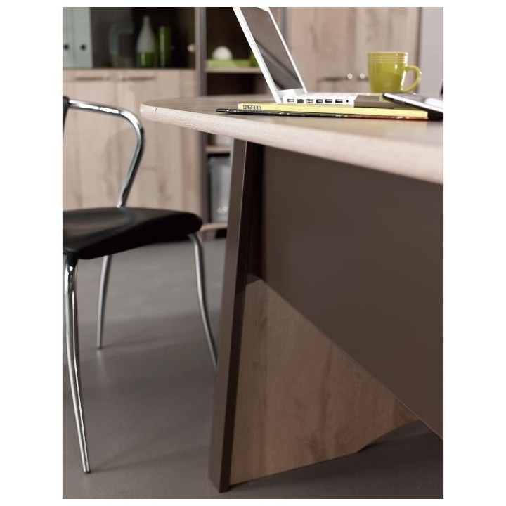 GAMI Ensemble Bureau L 160 + Rangement 1 porte 2 tiroirs - Décor bois