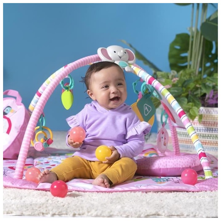 BRIGHT STARTS Tapis d'Eveil 5-en-1 Arc-en-ciel Tropical