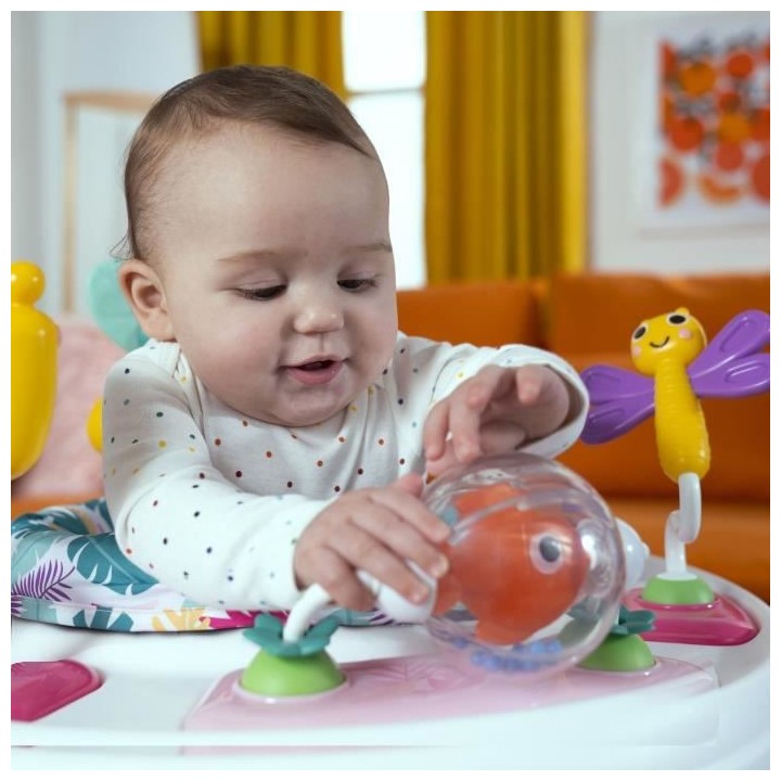 BRIGHT STARTS Trotteur/Table d'Activités 2-en-1 - Modele Rose