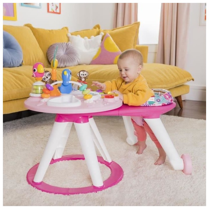 BRIGHT STARTS Aire d'éveil 2-en-1 Around We Go - Modele Rose