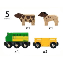 Brio World Train des Animaux de la Ferme  - Accessoire Circuit de train en bois - Ravensburger - Mixte des 3 ans - 33404