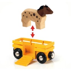 Brio World Train des Animaux de la Ferme  - Accessoire Circuit de train en bois - Ravensburger - Mixte des 3 ans - 33404