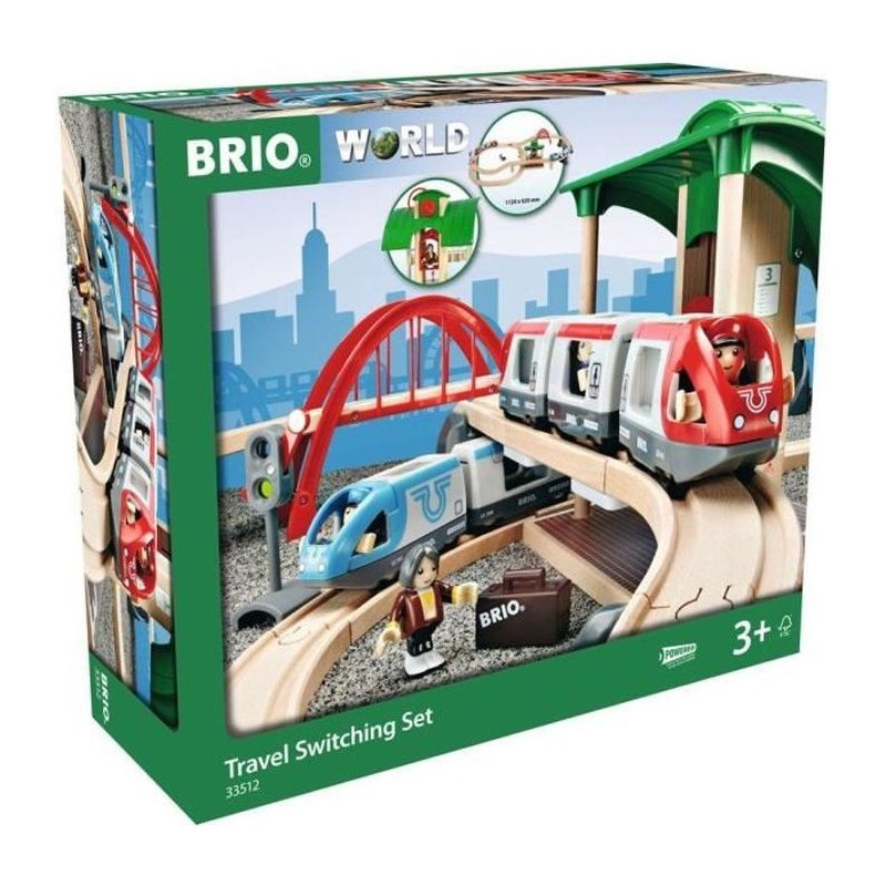 Brio World Circuit Plateforme Voyageurs - Coffret complet 42 pieces - Circuit de train en bois - Ravensburger - Des 3 ans - 3351