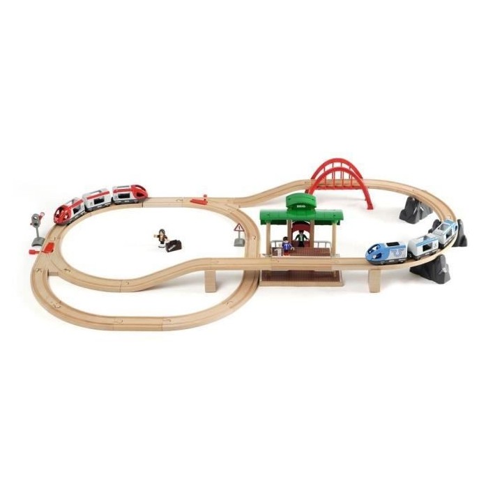 Brio World Circuit Plateforme Voyageurs - Coffret complet 42 pieces -