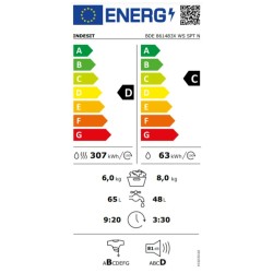 Laveuse - Sécheuse Indesit BDE861483XWSPTN 8kg / 6kg Blanc 1400 rpm