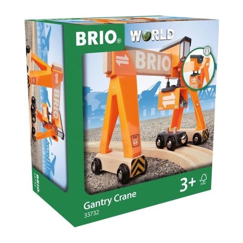 Brio World Grue-Portique - Accessoire pour circuit de train en bois - Ravensburger - Mixte des 3 ans - 33732