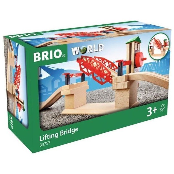 Brio World Pont Basculant - Accessoire pour circuit de train en bois -
