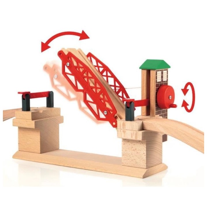 Brio World Pont Basculant - Accessoire pour circuit de train en bois -