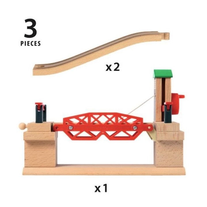 Brio World Pont Basculant - Accessoire pour circuit de train en bois -