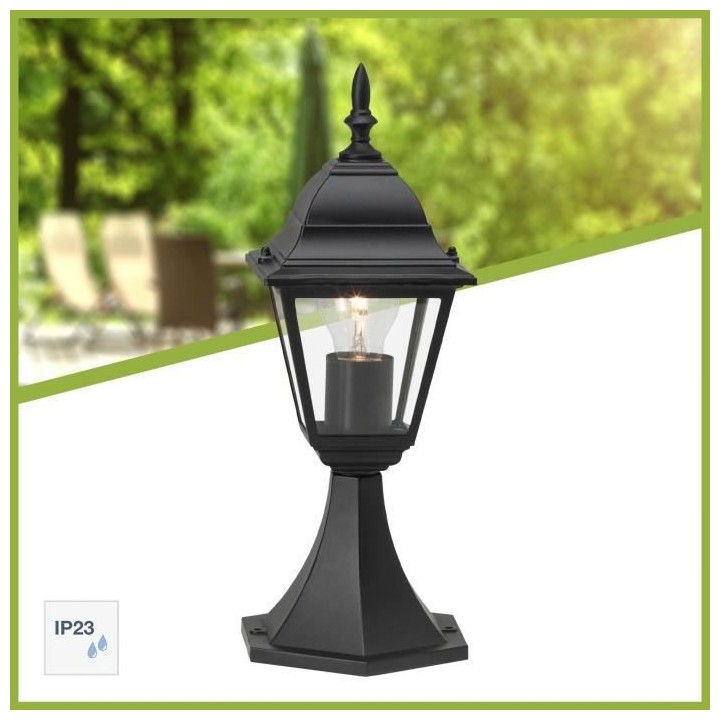 BRILLIANT - NEWPORT Borne extérieure - coloris noir - métal/verre E2