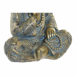 Figurine Décorative DKD Home Decor Bleu Multicouleur Doré Moine Oriental 17 x 13,6 x 21,8 cm