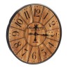 Horloge Murale Noir Brun foncé Métal Bois (60 x 4,5 x 60 cm)